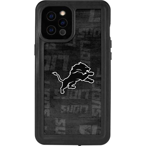 NFL Detroit Lions Black & White iPhone 12 Pro Max Waterproof Case