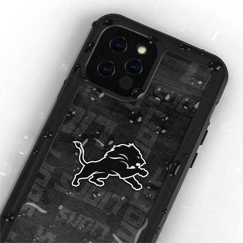 NFL Detroit Lions Black & White iPhone 12 Pro Waterproof Case