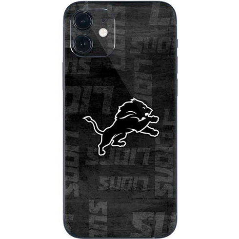 NFL Detroit Lions Black & White iPhone 12 Skin
