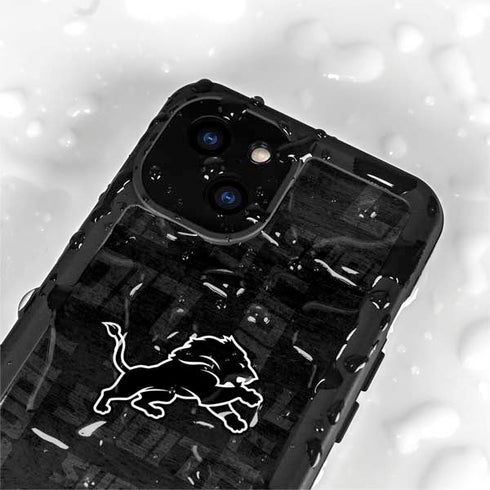 NFL Detroit Lions Black & White iPhone 13 Mini Waterproof Case