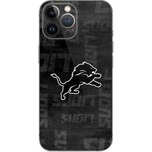 NFL Detroit Lions Black & White iPhone 13 Pro Max Skin