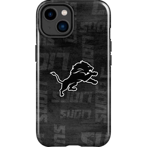 NFL Detroit Lions Black & White iPhone 15 Plus Impact Case