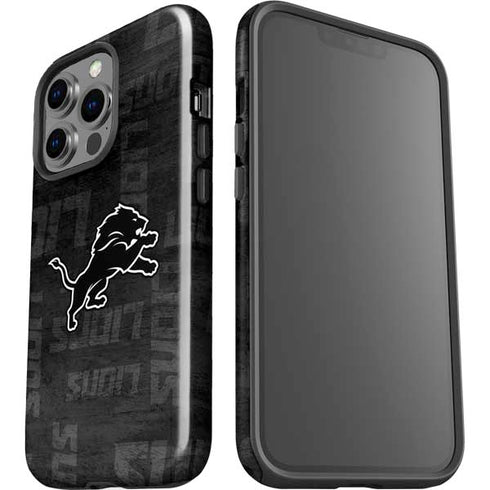 NFL Detroit Lions Black & White iPhone 14 Pro Impact Case