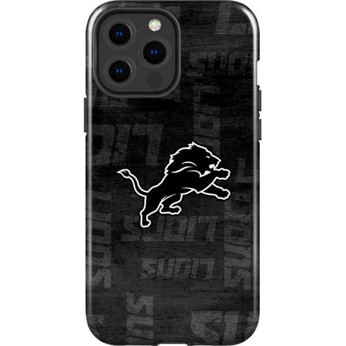 NFL Detroit Lions Black & White iPhone 15 Pro Max Impact Case