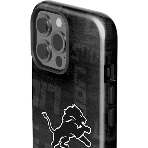 NFL Detroit Lions Black & White iPhone 15 Pro Max Impact Case