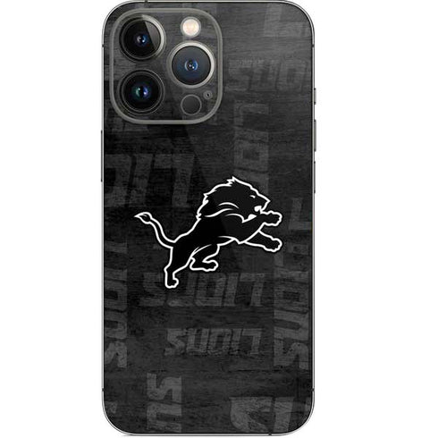 NFL Detroit Lions Black & White iPhone 14 Pro Skin