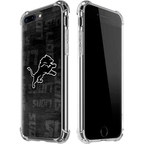 NFL Detroit Lions Black & White iPhone 7/8 Plus Clear Case