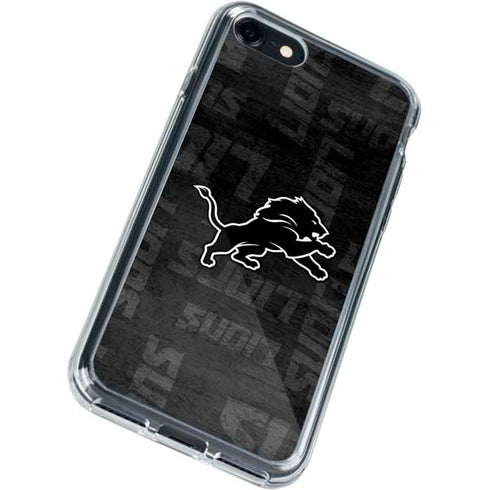 NFL Detroit Lions Black & White iPhone SE (2nd & 3rd Gen) Clear Case