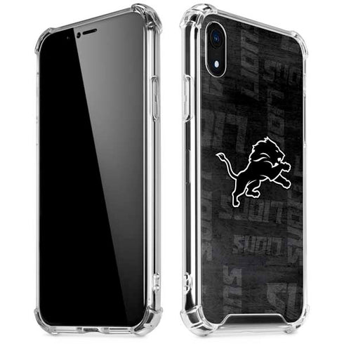 NFL Detroit Lions Black & White iPhone XR Clear Case