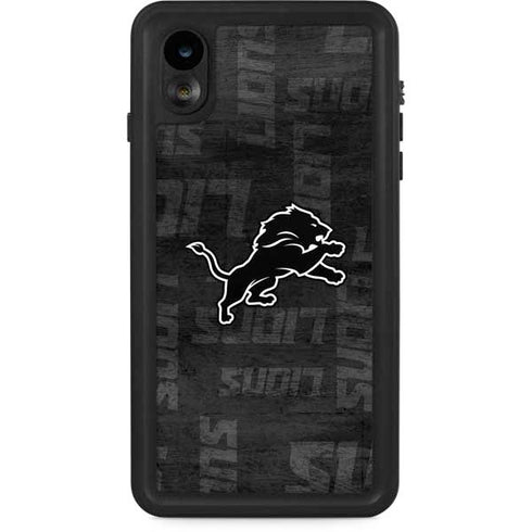 NFL Detroit Lions Black & White iPhone XR Waterproof Case