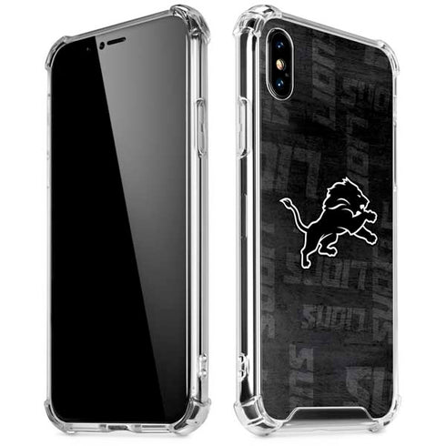 NFL Detroit Lions Black & White iPhone XS Max Clear Case