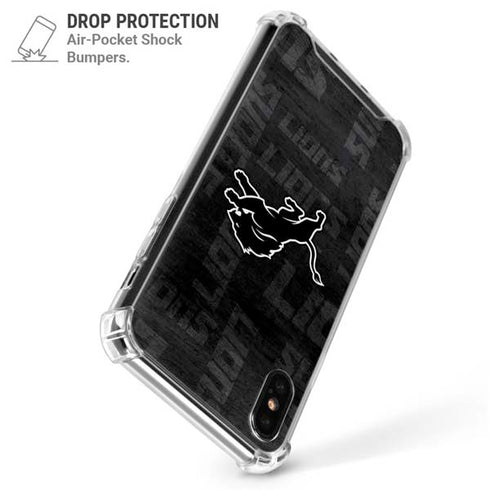 NFL Detroit Lions Black & White iPhone XS Max Clear Case