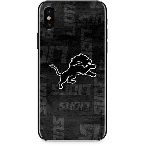 NFL Detroit Lions Black & White iPhone XS Max Skin