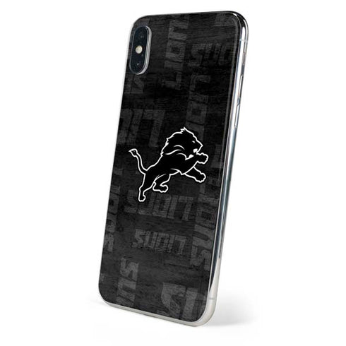 NFL Detroit Lions Black & White iPhone XS Max Skin