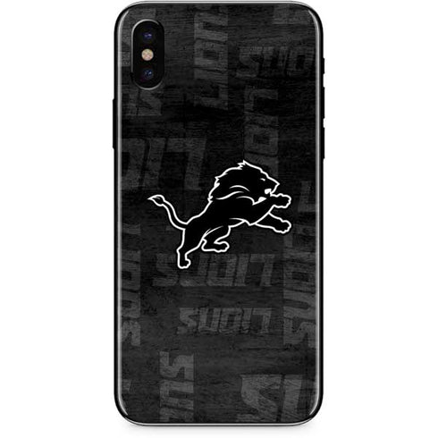 NFL Detroit Lions Black & White iPhone XS Skin