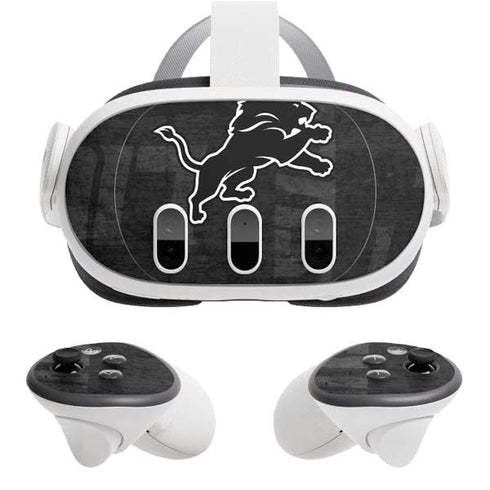 NFL Detroit Lions Black & White Meta Quest 3 Skin