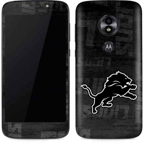 NFL Detroit Lions Black & White Moto E5 Play Skin