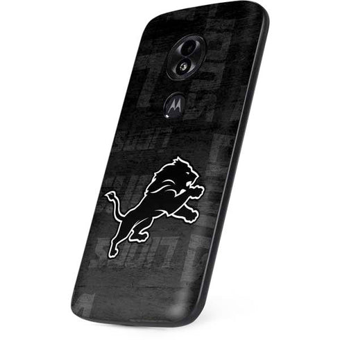 NFL Detroit Lions Black & White Moto E5 Play Skin