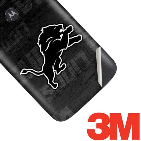NFL Detroit Lions Black & White Moto E5 Play Skin