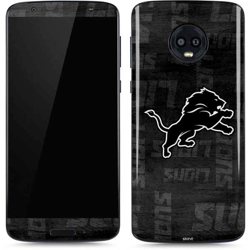 NFL Detroit Lions Black & White Moto G6 Skin