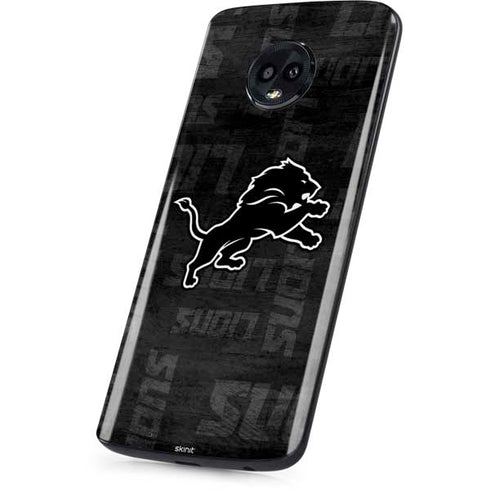 NFL Detroit Lions Black & White Moto G6 Skin