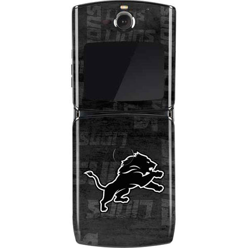 NFL Detroit Lions Black & White Motorola RAZR Skin