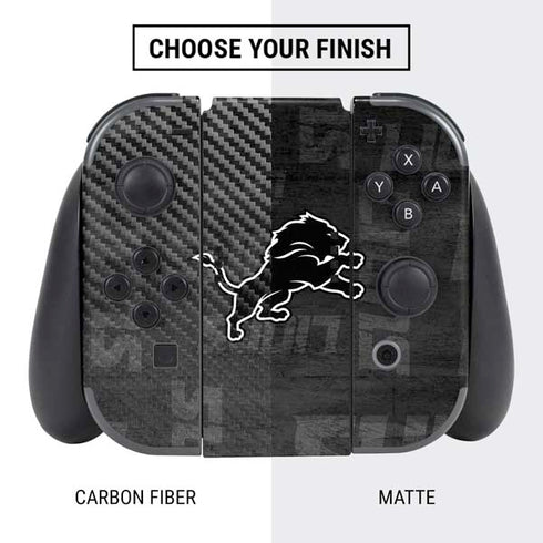 NFL Detroit Lions Black & White Nintendo Switch Bundle Skin