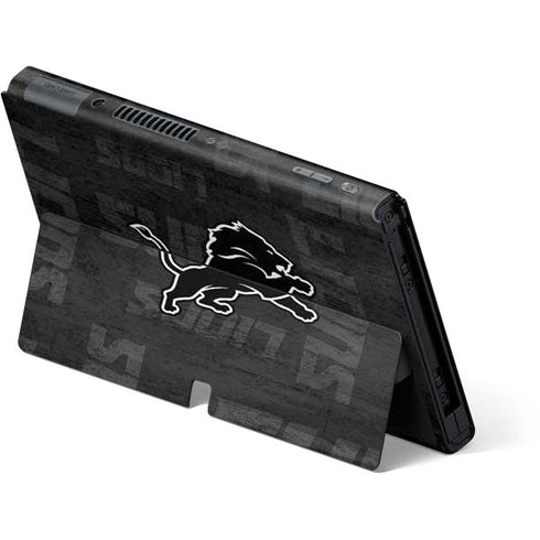 NFL Detroit Lions Black & White Nintendo Switch OLED (2021) Skin