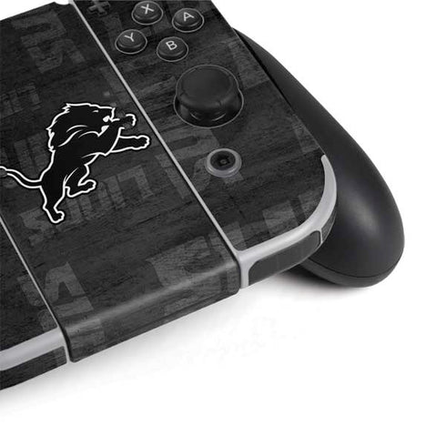 NFL Detroit Lions Black & White Nintendo Switch OLED (2021) Skin