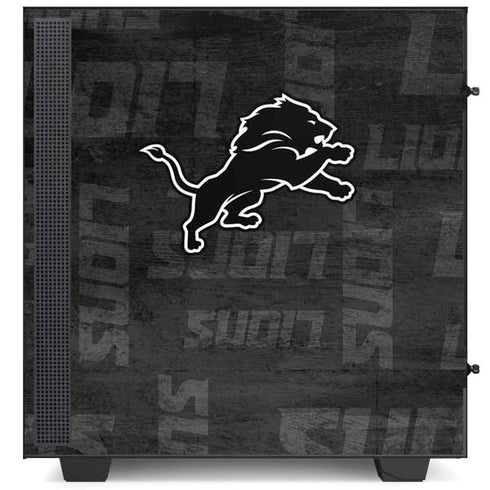 NFL Detroit Lions Black & White NZXT H510 Compact ATX Mid-Tower Case Skin