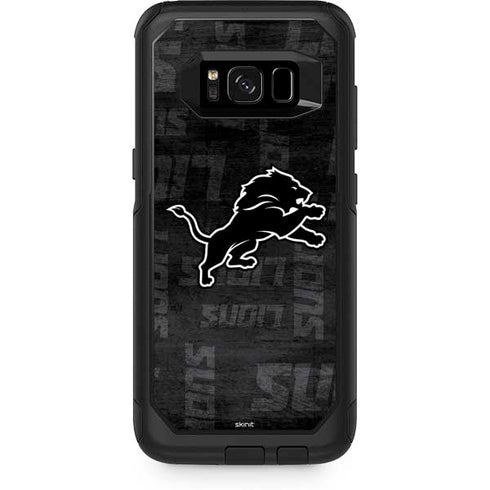NFL Detroit Lions Black & White Otterbox Commuter Galaxy Skin