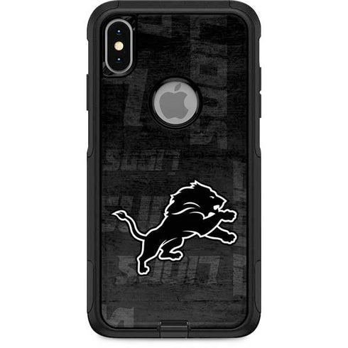 NFL Detroit Lions Black & White Otterbox Commuter iPhone Skin