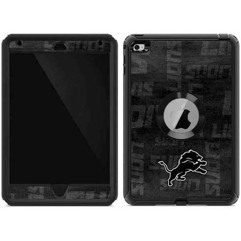 NFL Detroit Lions Black & White Otterbox Defender iPad Skin