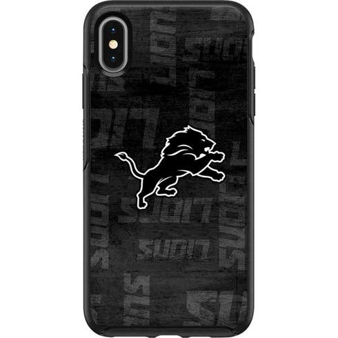 NFL Detroit Lions Black & White Otterbox Symmetry iPhone Skin
