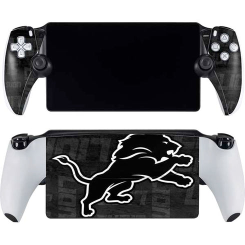 NFL Detroit Lions Black & White PlayStation Portal Remote Player Skin