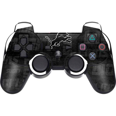 NFL Detroit Lions Black & White PS3 Dual Shock wireless controller Skin