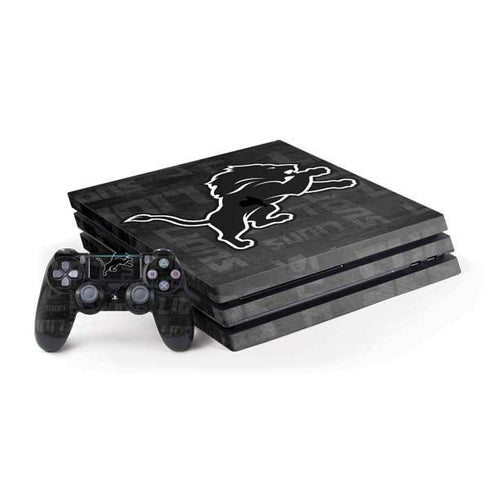 NFL Detroit Lions Black & White PS4 Pro Bundle Skin