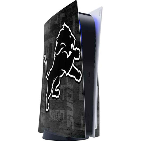 NFL Detroit Lions Black & White PS5 Console Skin