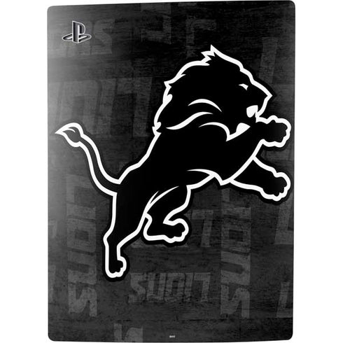 NFL Detroit Lions Black & White PS5 Digital Edition Console Skin