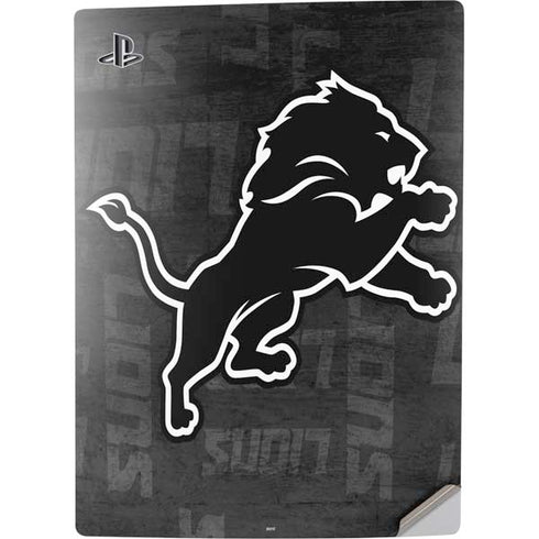 NFL Detroit Lions Black & White PS5 Digital Edition Console Skin