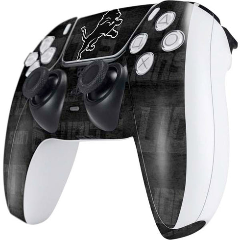 NFL Detroit Lions Black & White PS5 Controller Skin