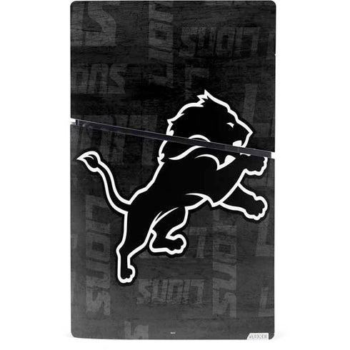 NFL Detroit Lions Black & White PS5 Slim Digital Edition Console Skin