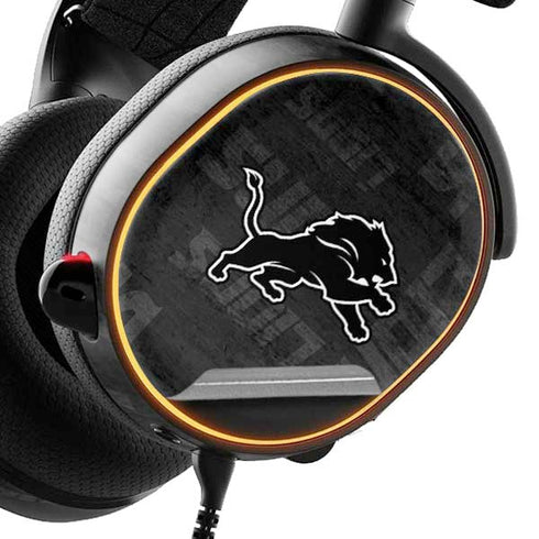 NFL Detroit Lions Black & White SteelSeries Arctis 3 Skin