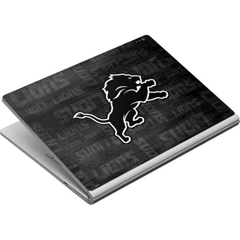 NFL Detroit Lions Black & White Surface Book Skin