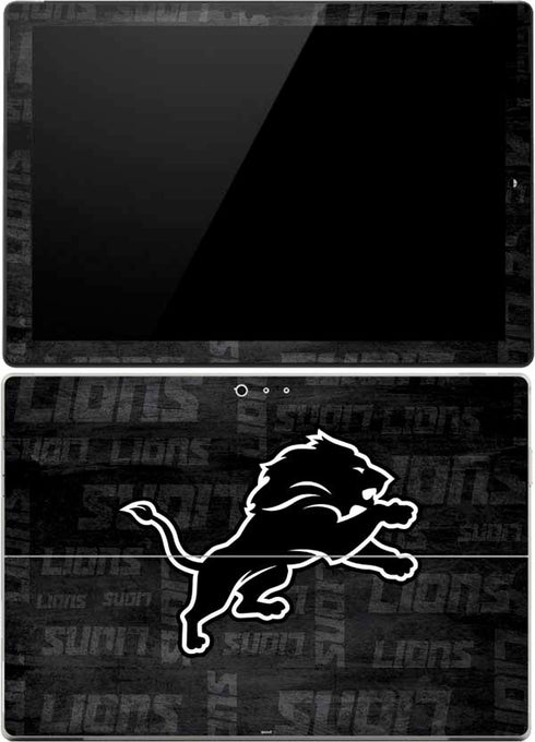 NFL Detroit Lions Black & White Surface Pro (2017) Skin