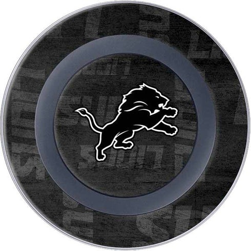 NFL Detroit Lions Black & White Wireless Charger Skin