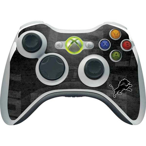 NFL Detroit Lions Black & White Xbox 360 Wireless Controller Skin