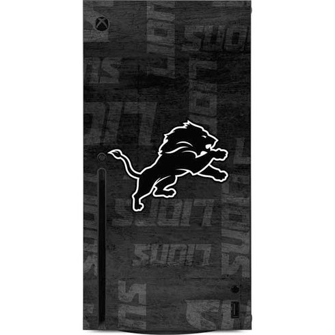 NFL Detroit Lions Black & White Xbox Series X Console Skin