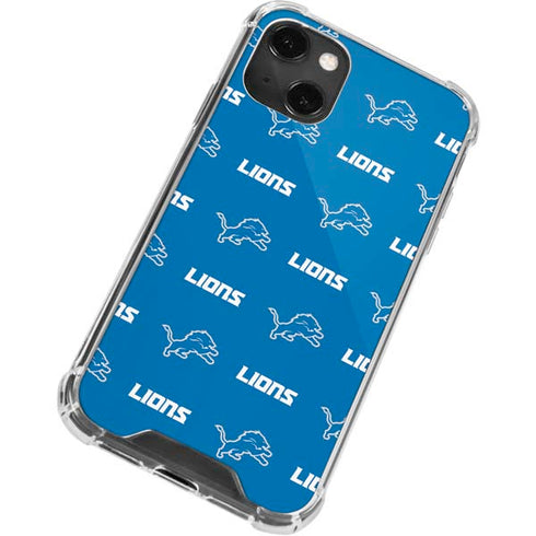 NFL Detroit Lions Blitz Series iPhone 15 Plus Clear Case