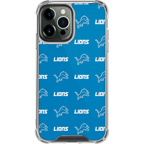 NFL Detroit Lions Blitz Series iPhone 15 Pro Max Clear Case